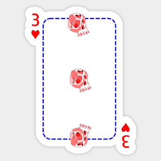 3 of hearts Sticker